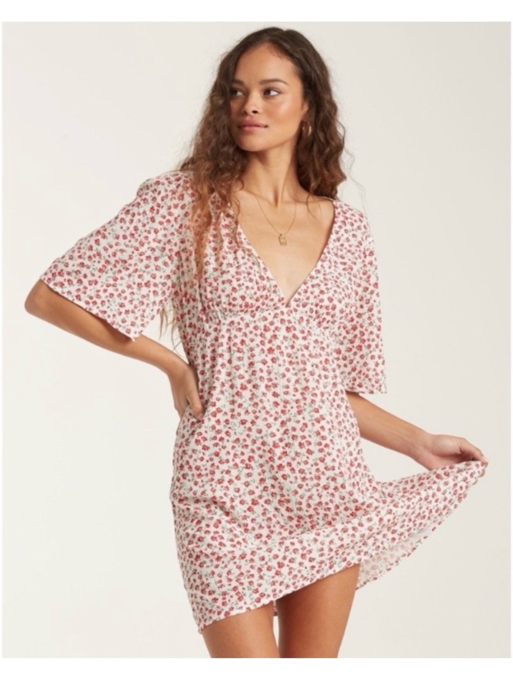 Billabong Last Dance Floral Vneck Mini Dress - Picture 2 of 9